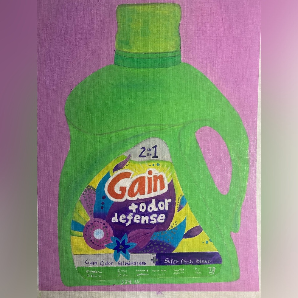 detergent painting 12x12 canvas